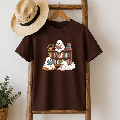 Ghost Reading Books T-Shirt