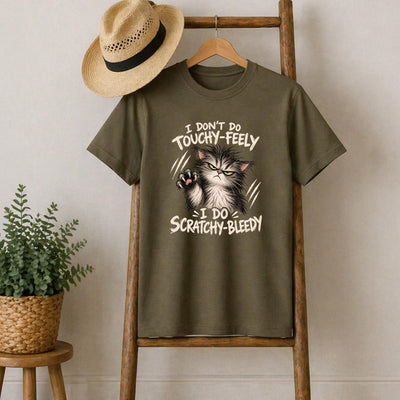 I Don't Do Touchy Feely Cat T-Shirt