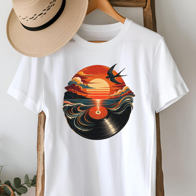 Retro Sunset Vinyl Record T-Shirt