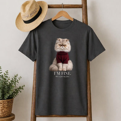 I'm Fine, This Is Just My Face Cat T-Shirt