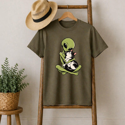 Alien Hugging Cat T-Shirt