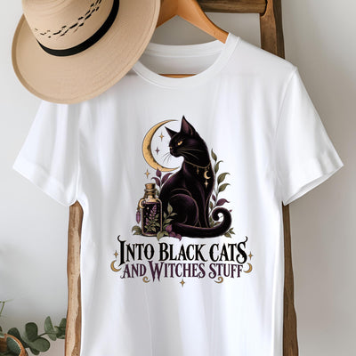 Witchy Black Cat Moon T-Shirt