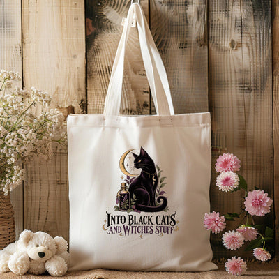 Witchy Black Cat Tote Bag