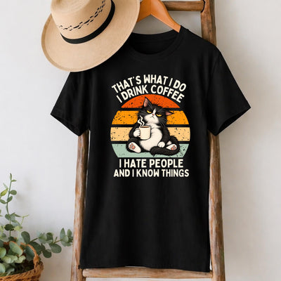 I Hate People Grumpy Cat Coffee T-Shirt