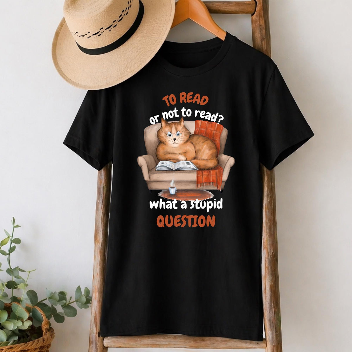 Reading Cat T-Shirt