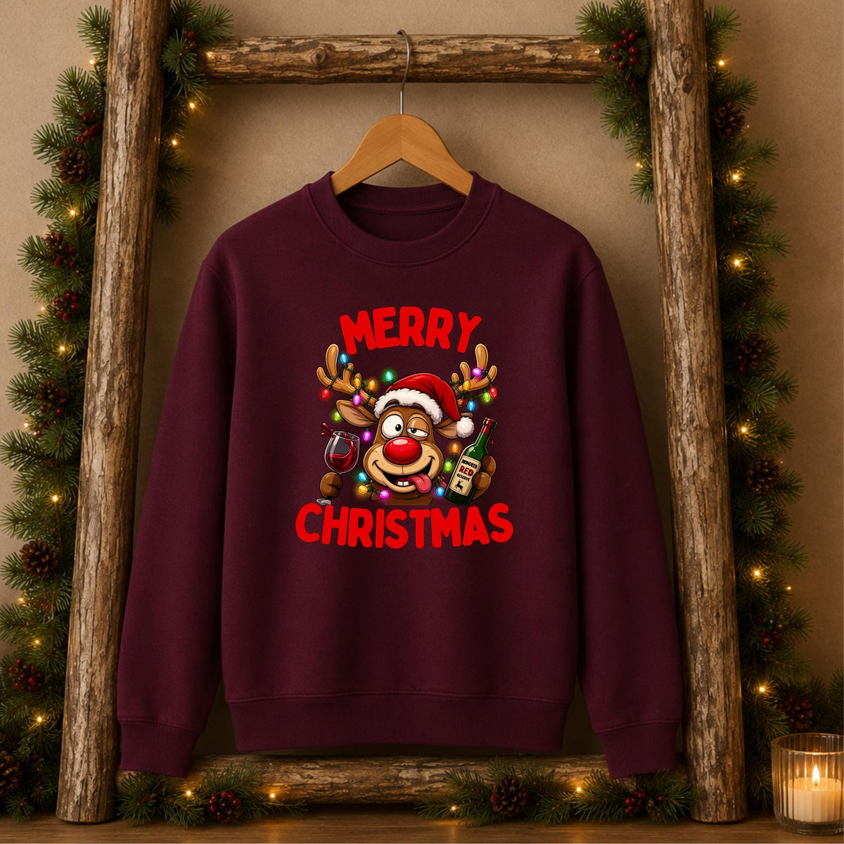 Drunk Reindeer Christmas Sweatshirt
