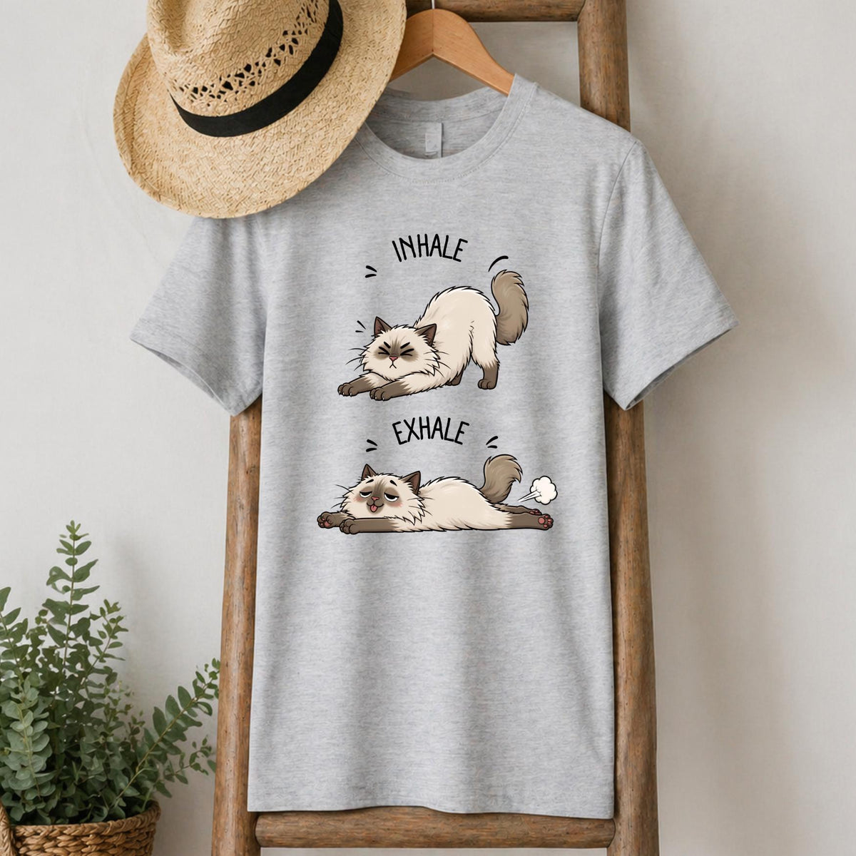 Inhale Exhale Cat Yoga T-Shirt
