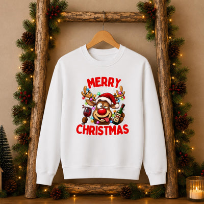 Drunk Reindeer Christmas Sweatshirt