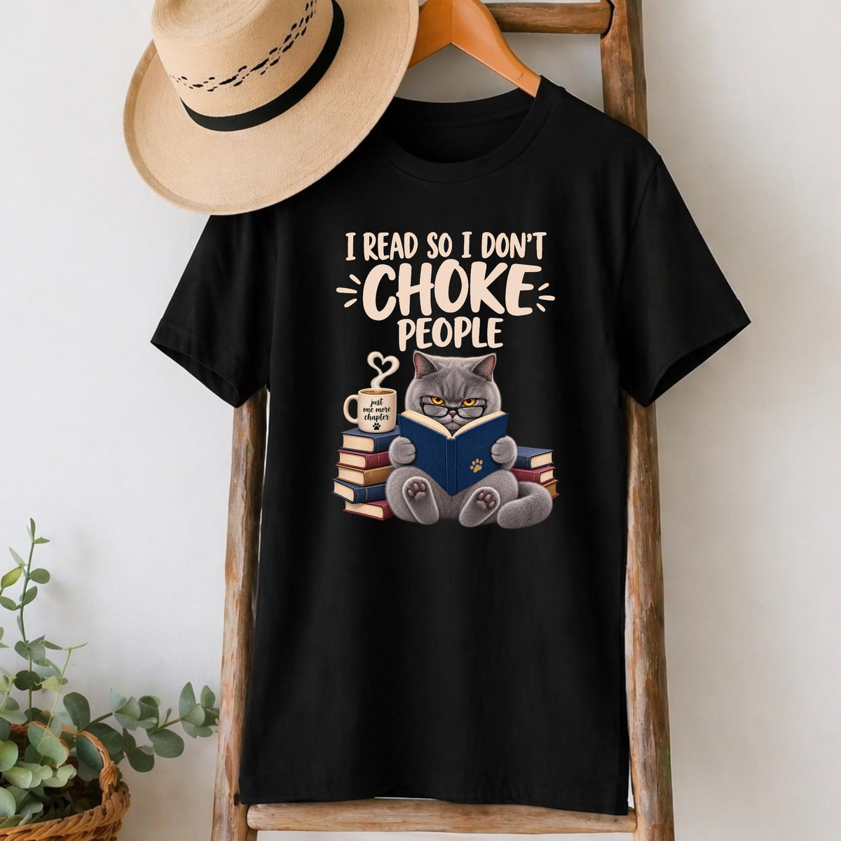 Sarcastic Reading Cat T-Shirt