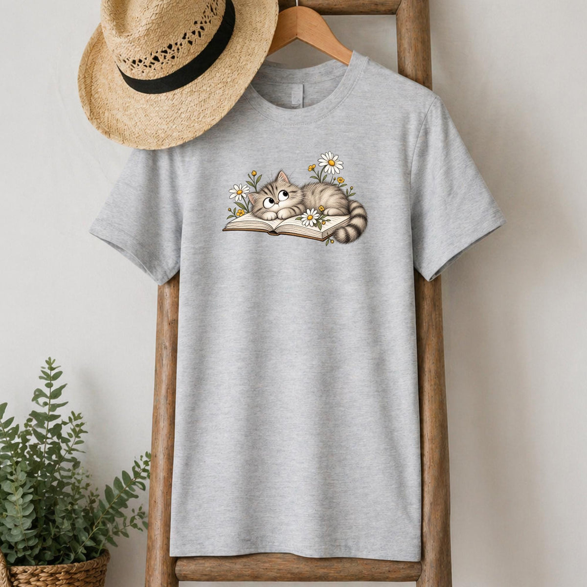 Bookish Cat Reader T-Shirt