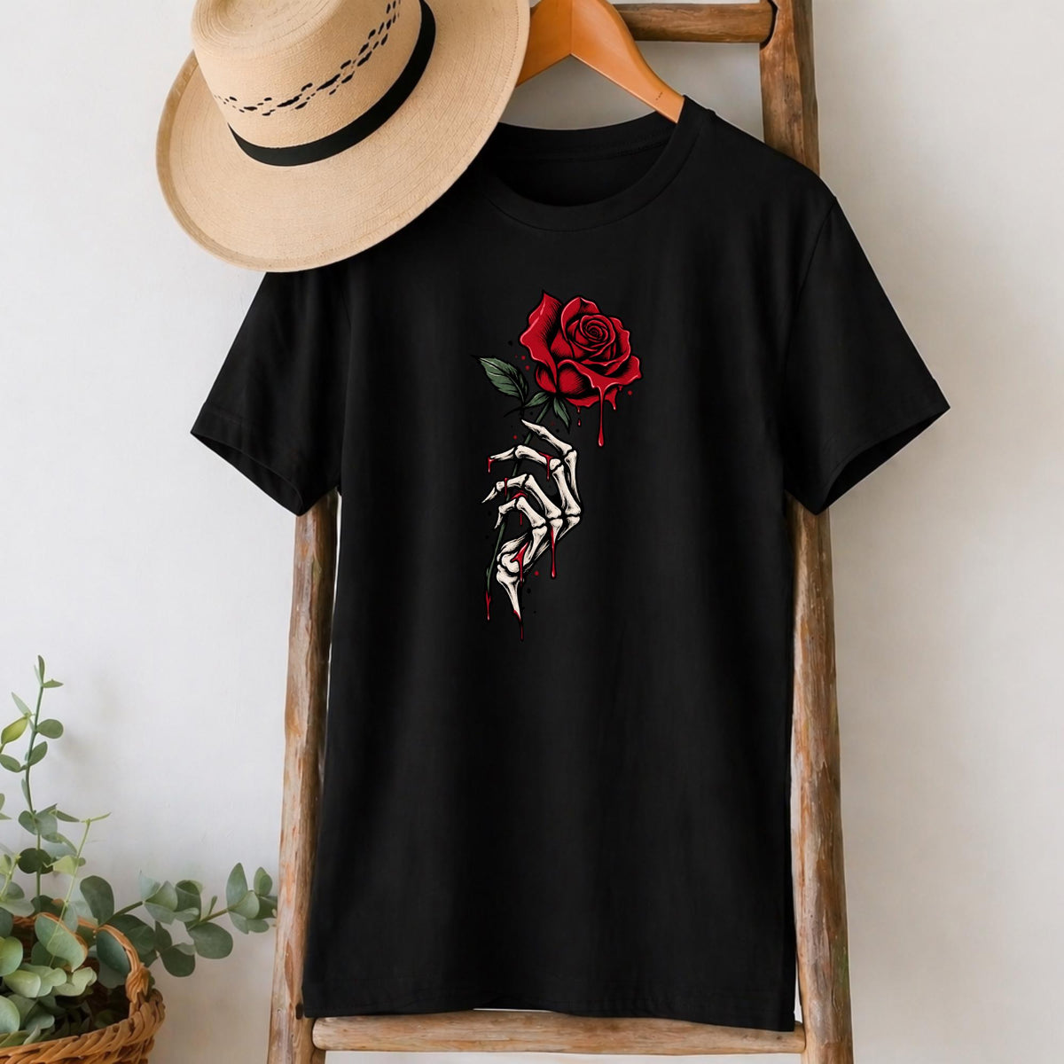 Skeleton Hand Rose T-Shirt