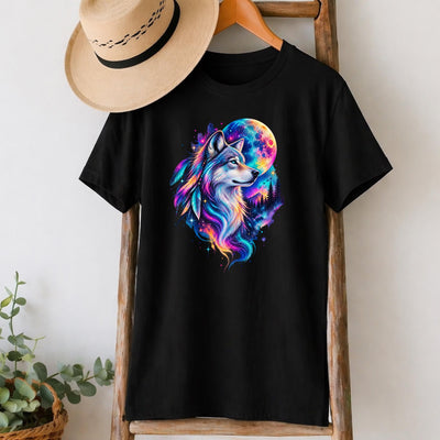 Colourful Moon Wolf T-Shirt