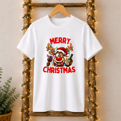 Drunk Reindeer Christmas T-Shirt