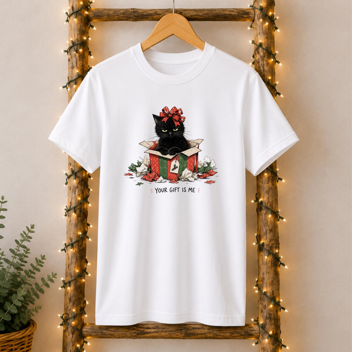 Your Gift Is Me Christmas Cat T-Shirt