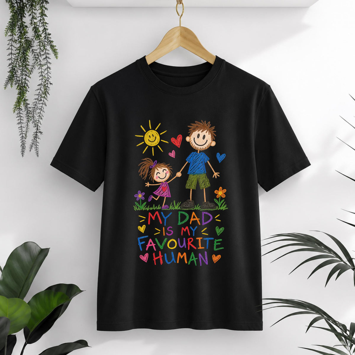 My Dad Is My Favourite Human T-Shirt in Black