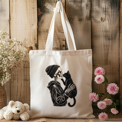 Skeleton Cat Tote Bag