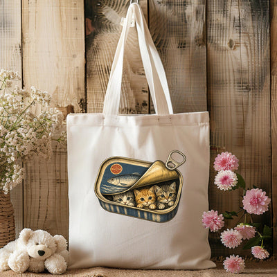 Kittens in a Sardine Tin Tote Bag