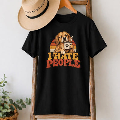 I Hate People Dog T-Shirt