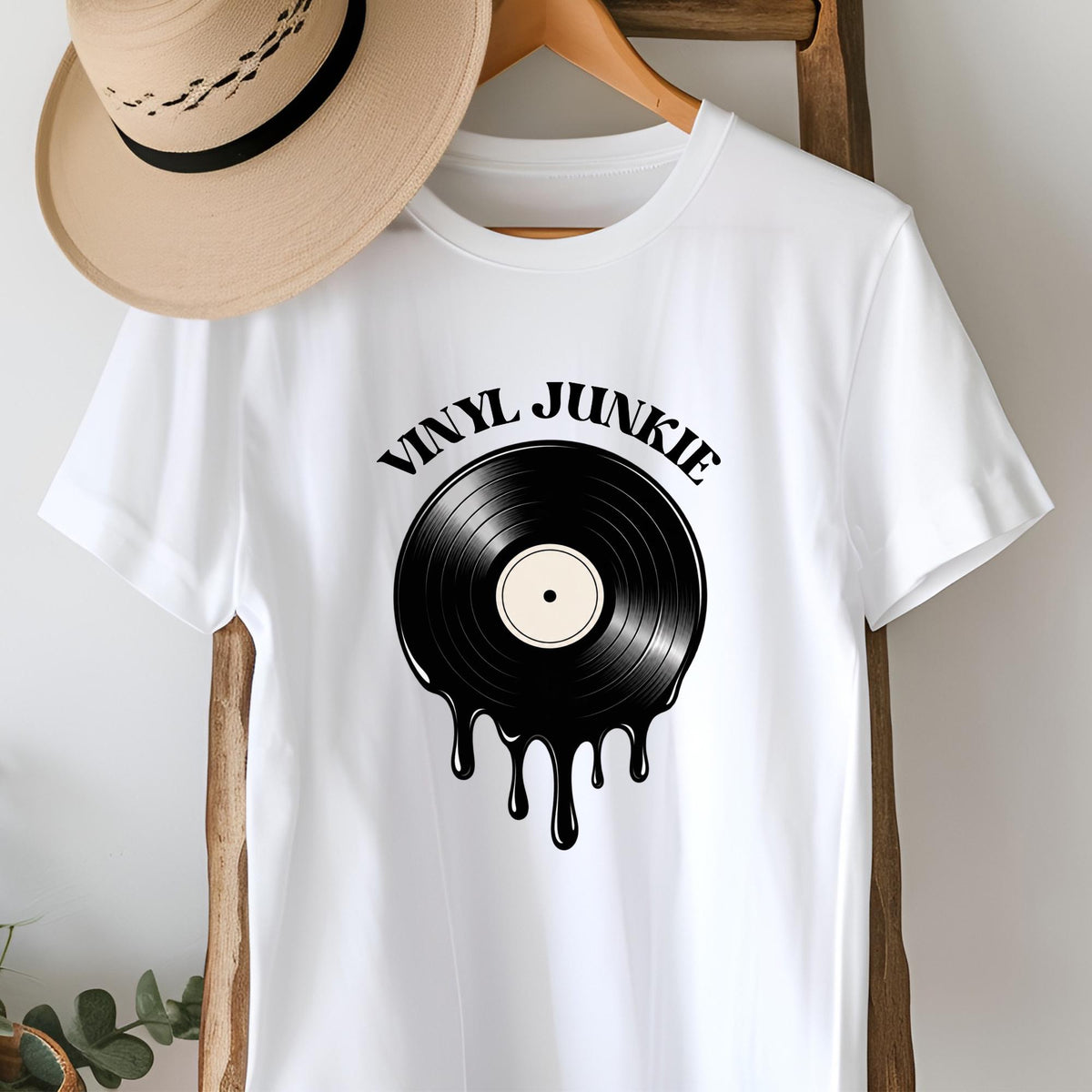 Vinyl Junkie T-Shirt in White