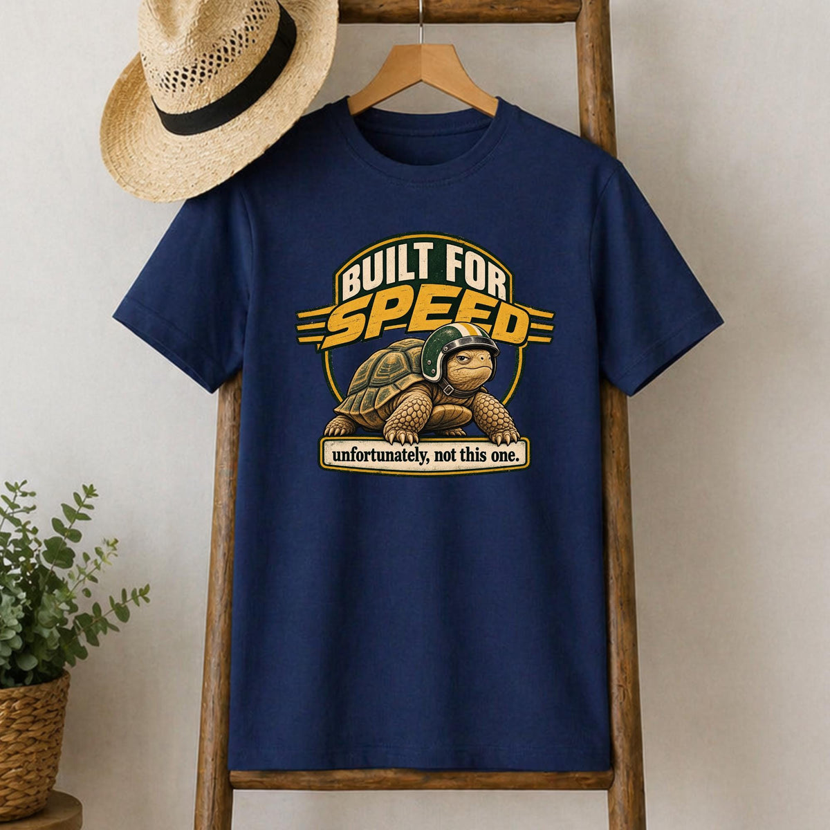 Built for Speed Tortoise T-Shirt in French Navy