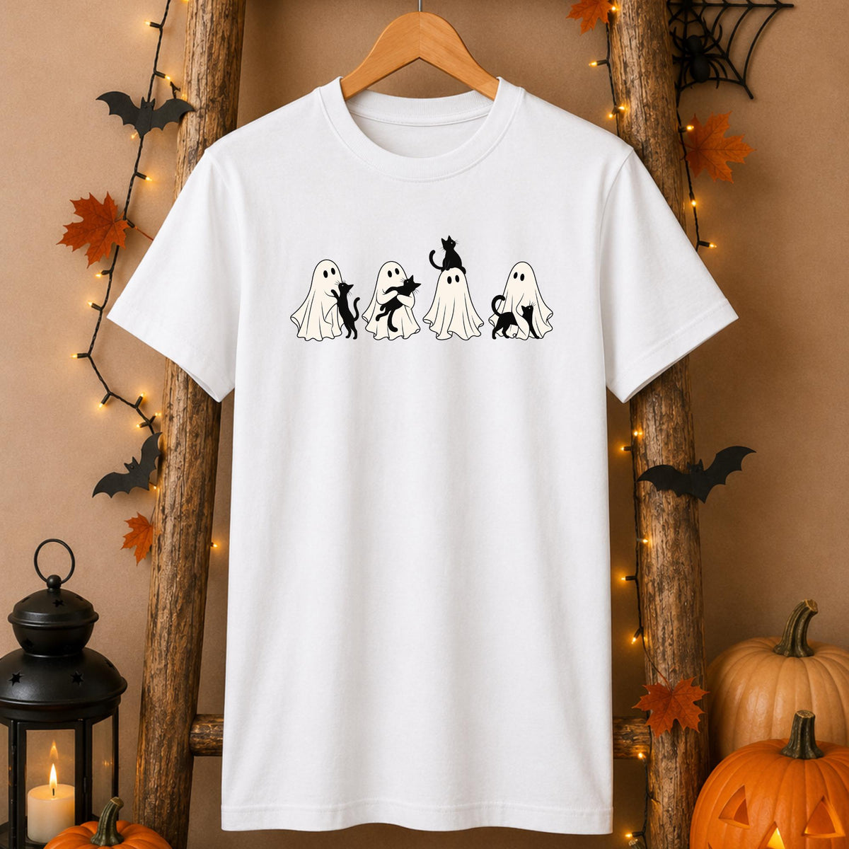 Halloween Ghost Cat T-Shirt