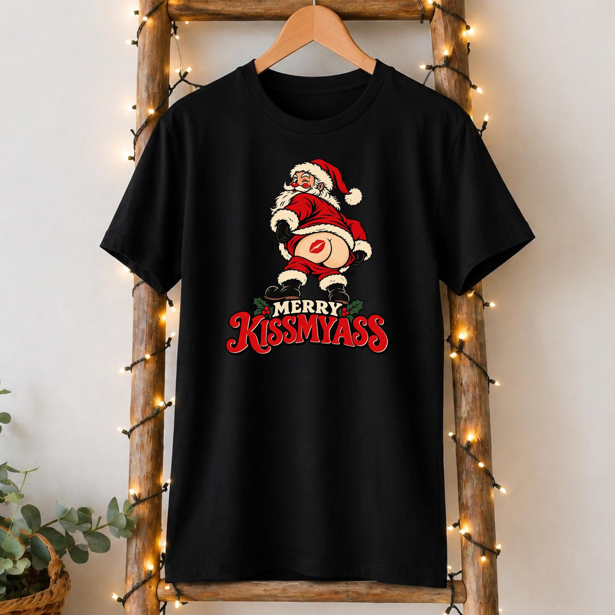 Merry Kissmyass Santa T-Shirt
