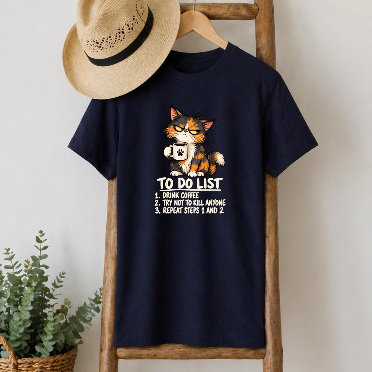 Sarcastic To-Do List Cat T-Shirt