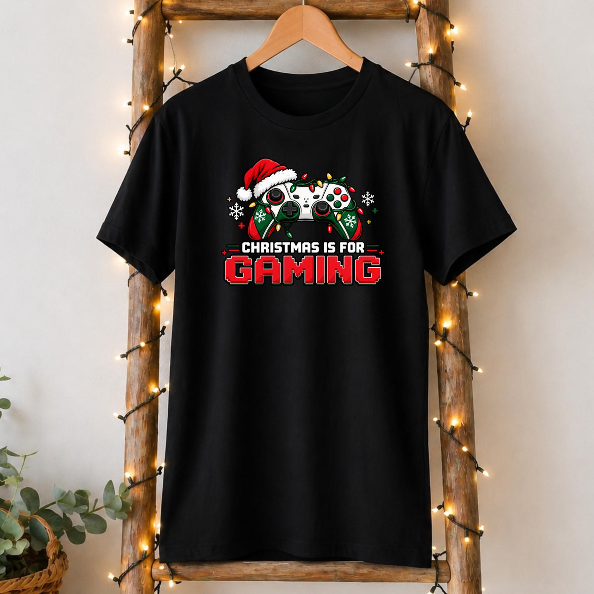 Christmas Gaming T-Shirt in Black