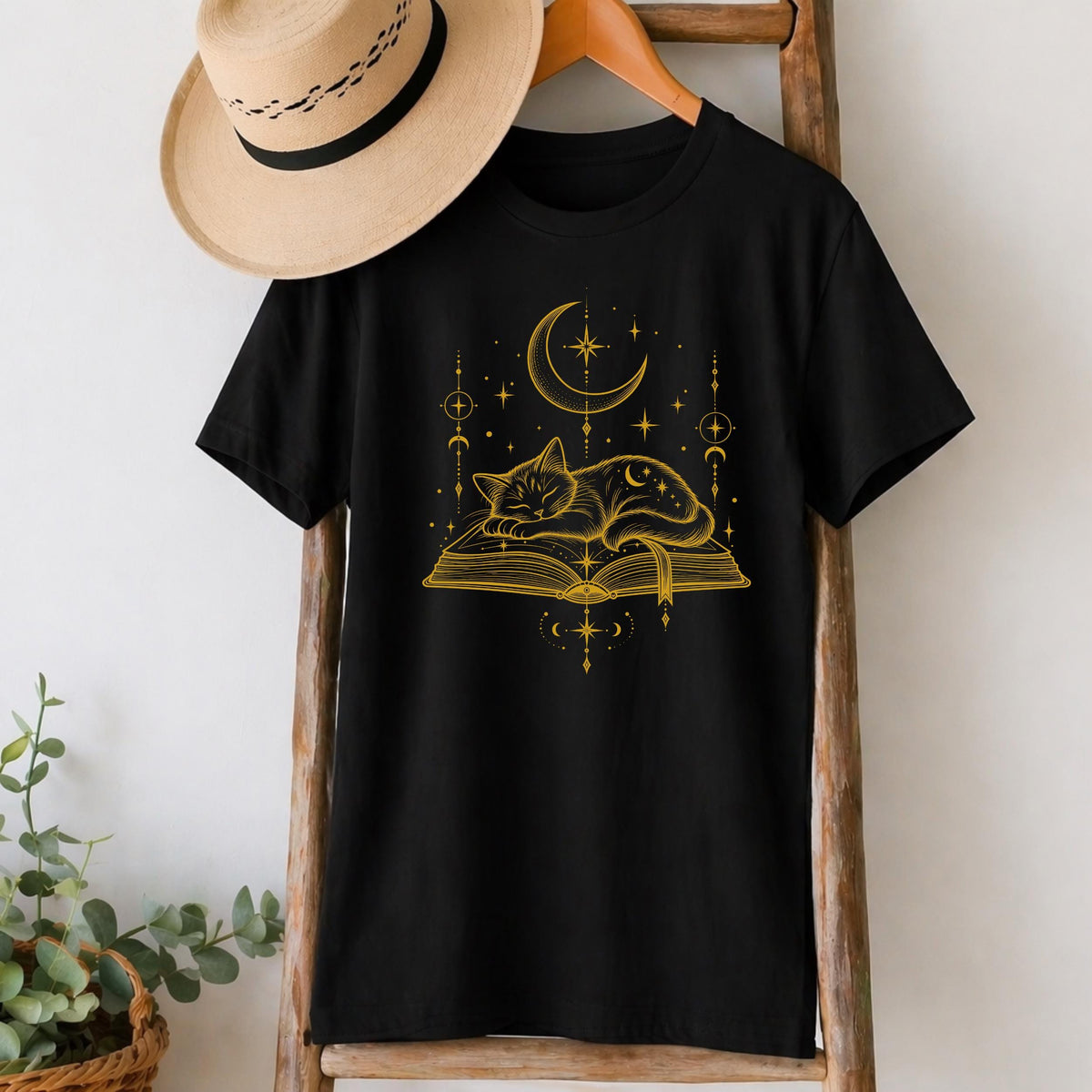 Celestial Cat Reader T-Shirt