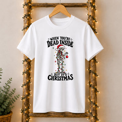 Dead Inside Christmas Skeleton T-Shirt