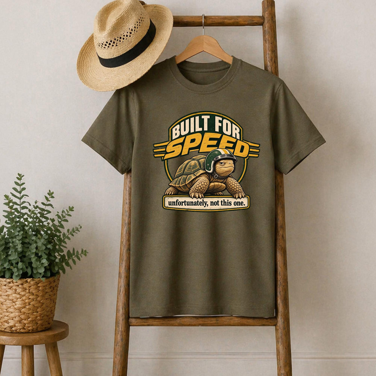 Built for Speed Tortoise T-Shirt in Military Green
