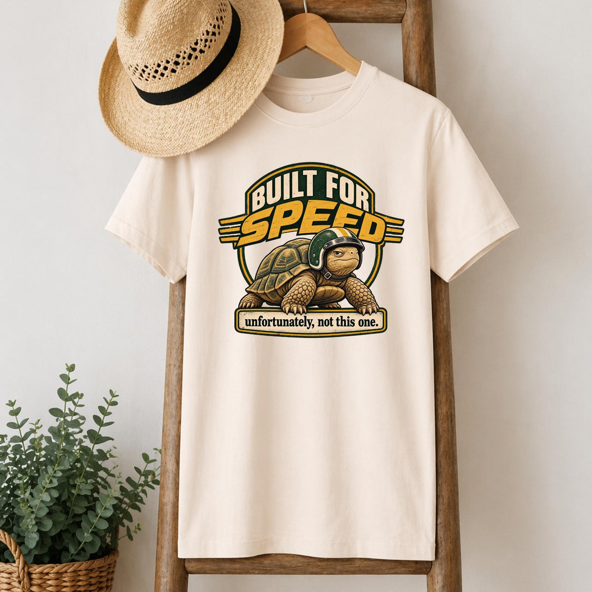 Built for Speed Tortoise T-Shirt in Beige