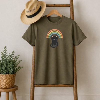 Black Cat Rainbow T-Shirt