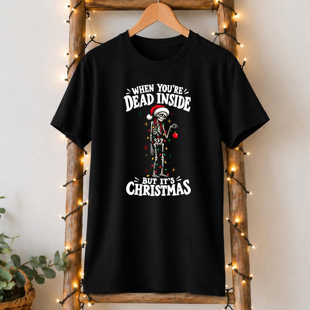 Dead Inside Christmas Skeleton T-Shirt