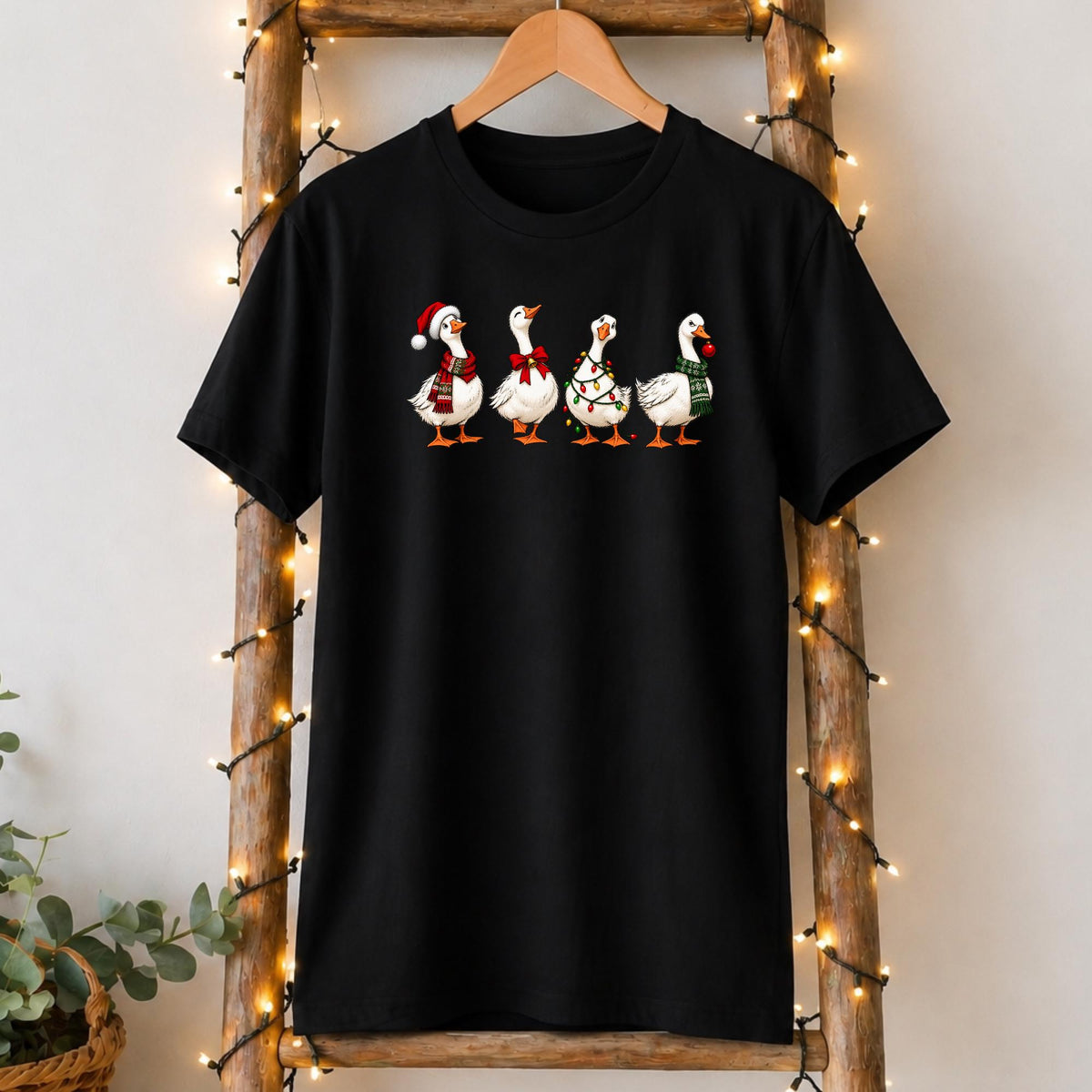 Christmas Goose T-Shirt in Black