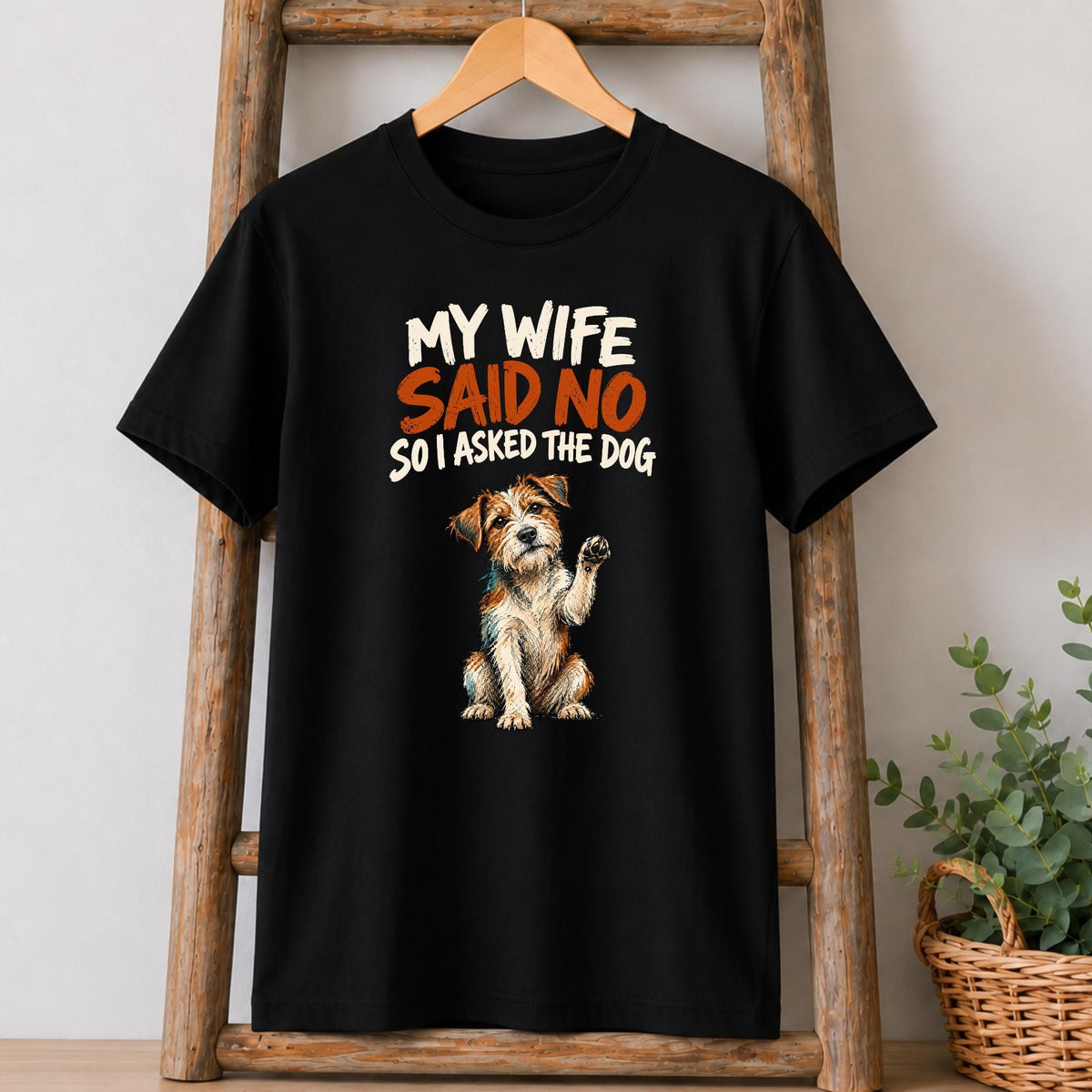 Dog Husband T-Shirt in Black