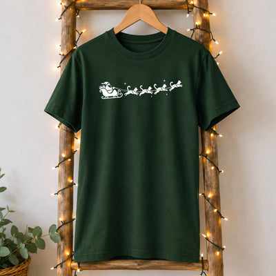 Santa's Sleigh Cats Christmas T-Shirt