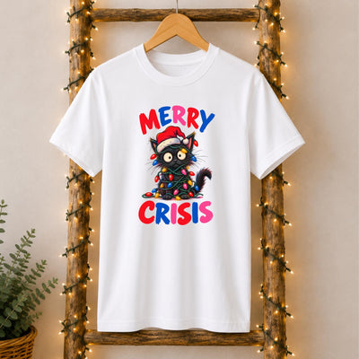 Merry Crisis Christmas Cat T-Shirt