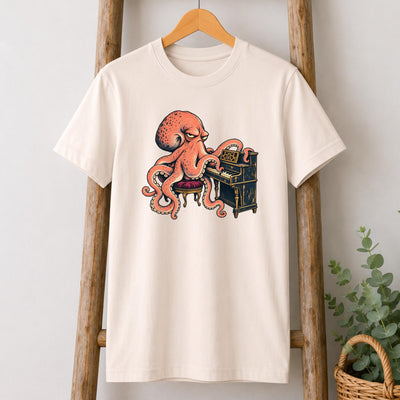Piano-Playing Octopus T-Shirt